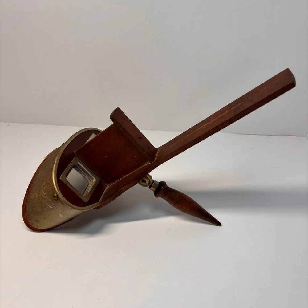 Antique Stereoscope‎ With Wooden Handle & Metal Hood 12